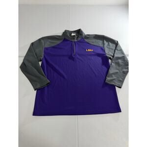 LSU Men’s XL Quarted Zip Sweater Purple and Gray